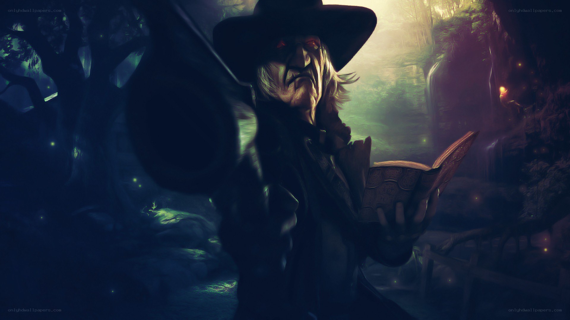 Wizard in a dark forest