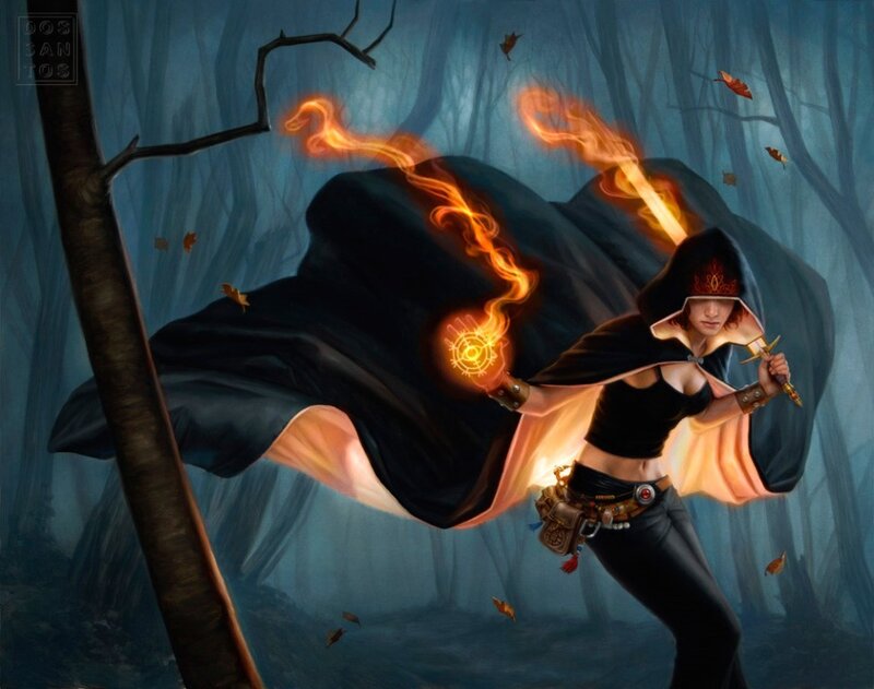 Wizard in a dark forest