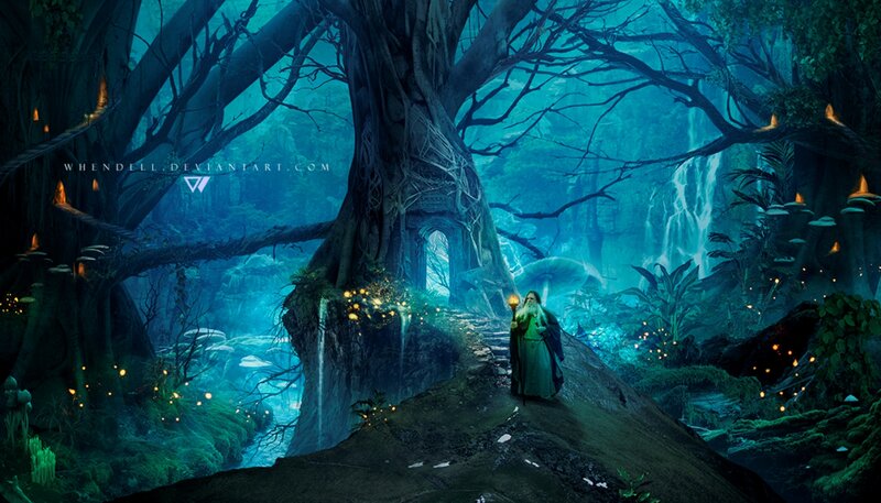 Wizard in a Forest — Blue