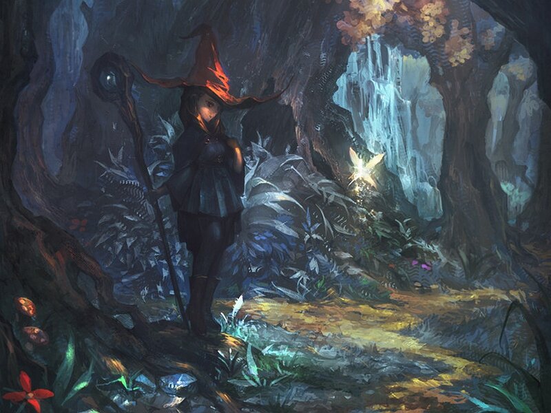 Wizard in a Forest — Dark Blue