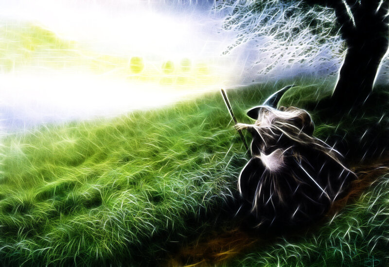Wizard in a glowing field