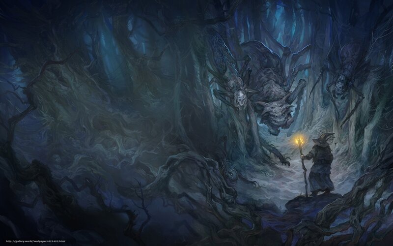 Wizard in a haunted forest