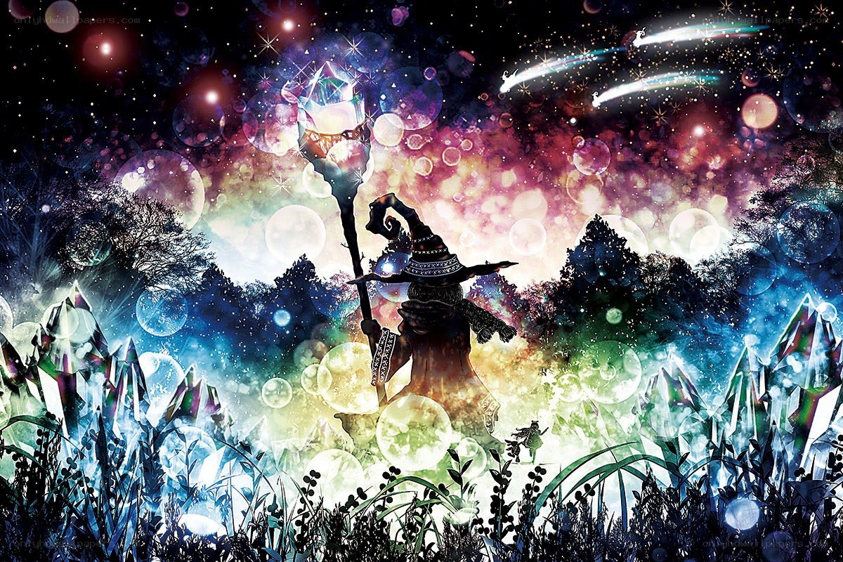 Wizard in a magical forest