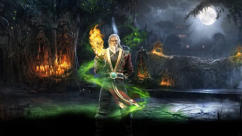 Wizard in a mystical forest