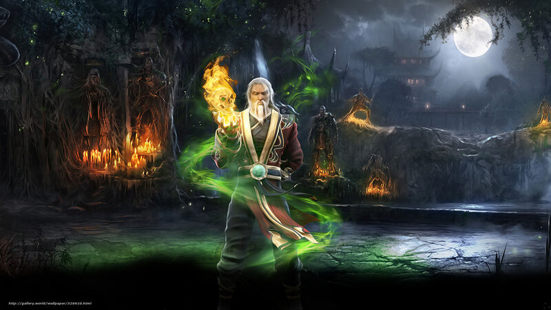 Wizard in a mystical forest
