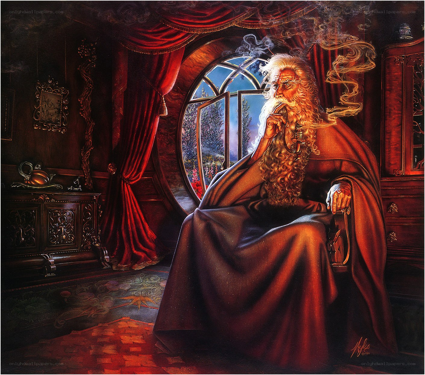 Wizard in a red room