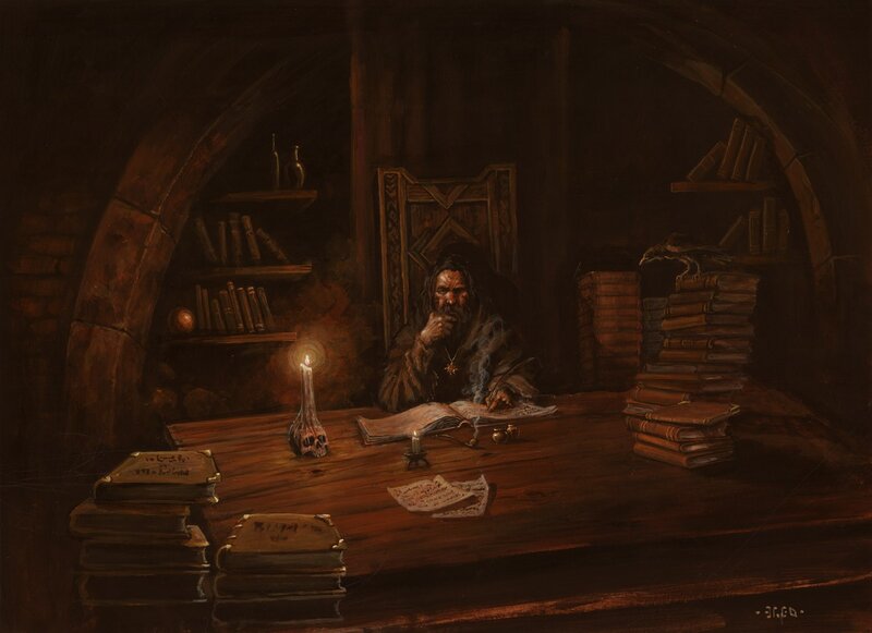 Wizard in a study