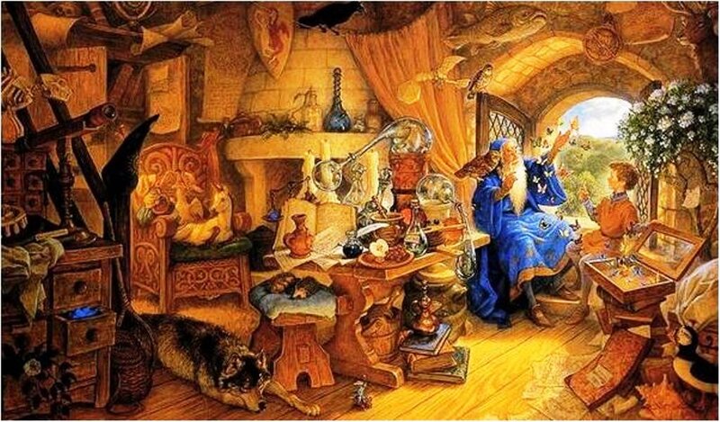 Wizard in a Study — Blue