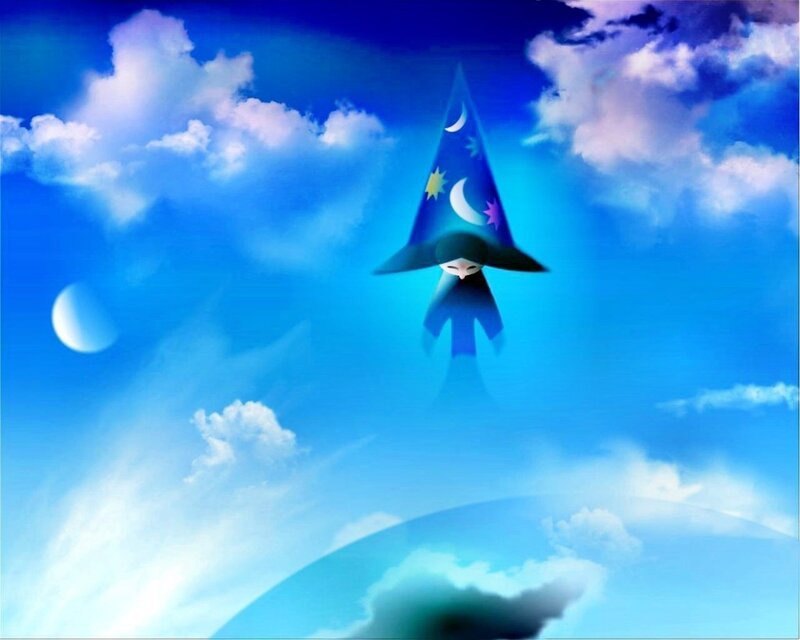 Wizard in Blue Sky