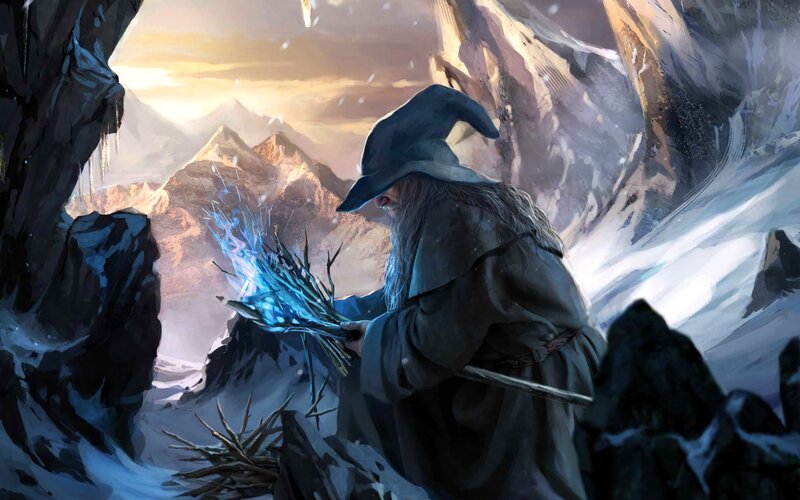 Wizard in Snowy Mountains