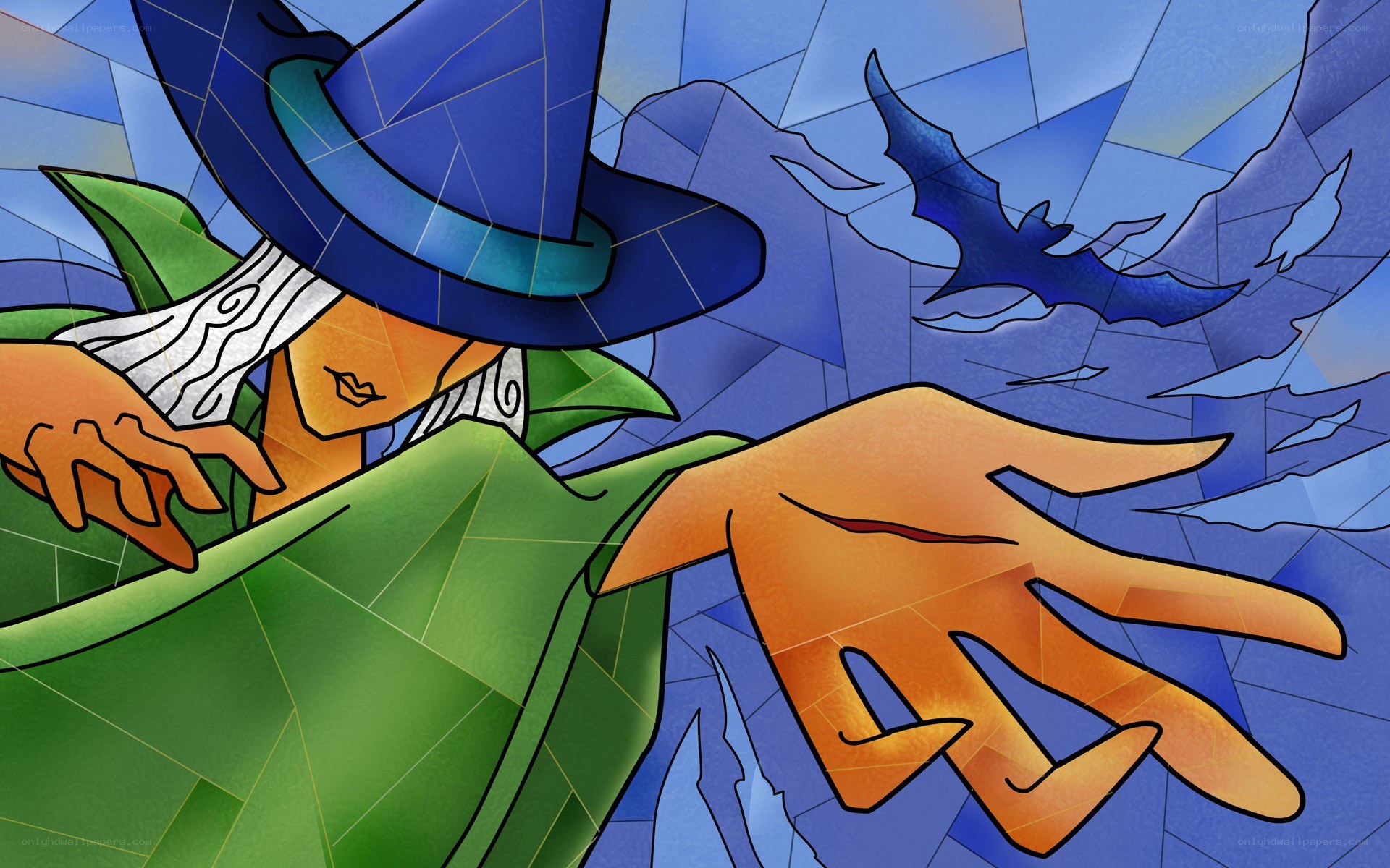 Wizard in stained glass art