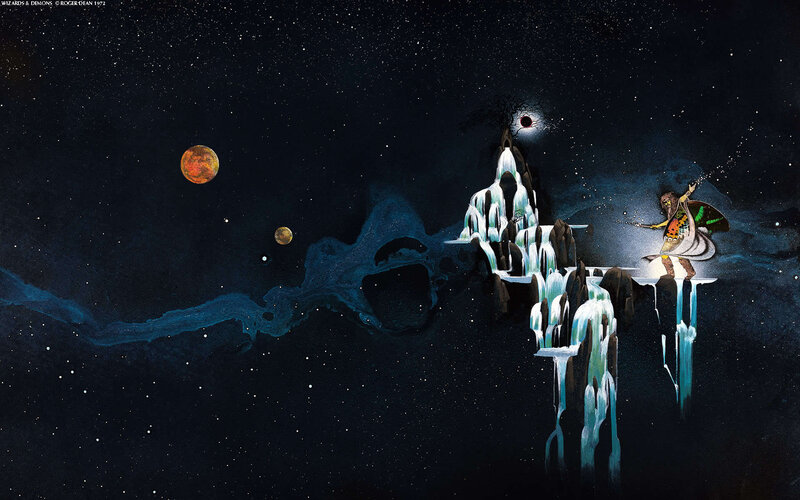 Wizard on a celestial cliff
