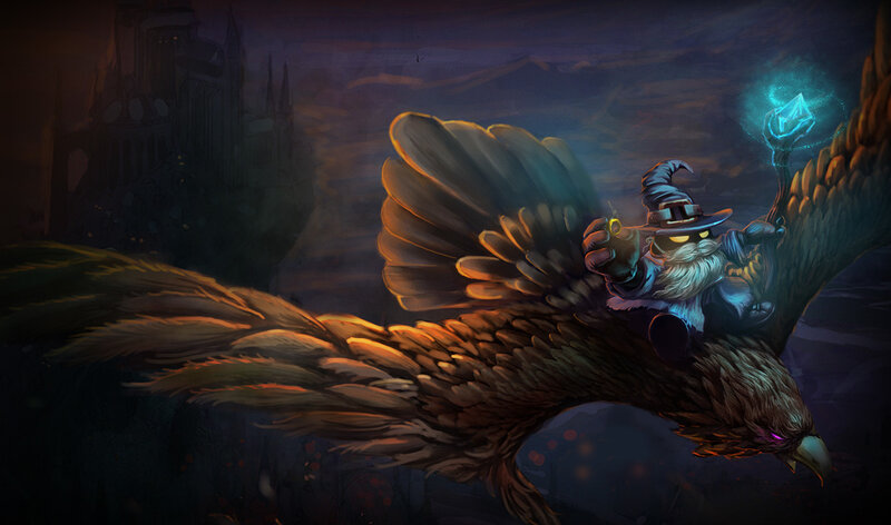 Wizard on a flying bird