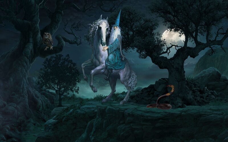 Wizard on a Horse — Dark Green