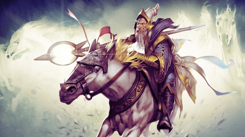 Wizard on a Horse — White, Dramatic