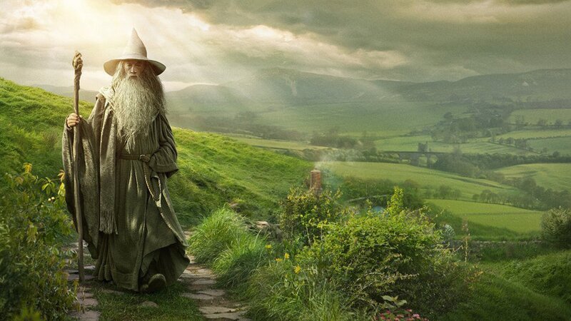 Wizard on a Path — Green, Dramatic, Morning, Photograph, Staff, Hills, Bridge