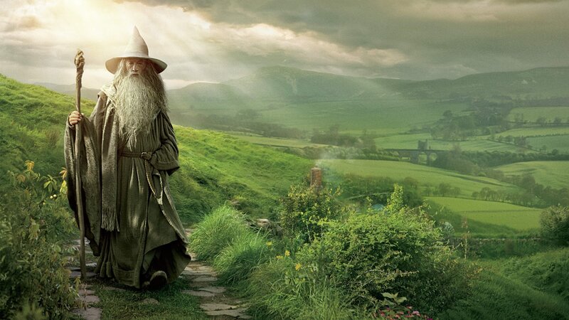 Wizard on a Path — Green, Dramatic, Morning, Photograph, Staff, Hills, Smoke, Gray