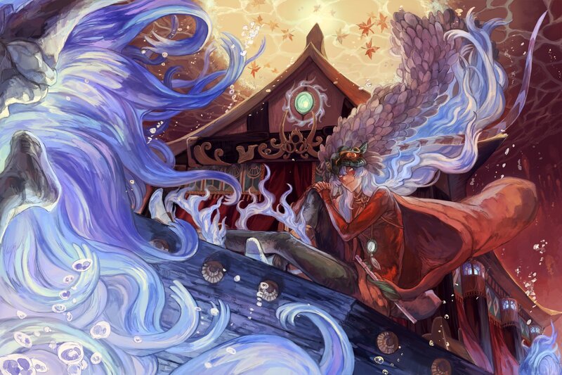 Wizard on a stormy ship