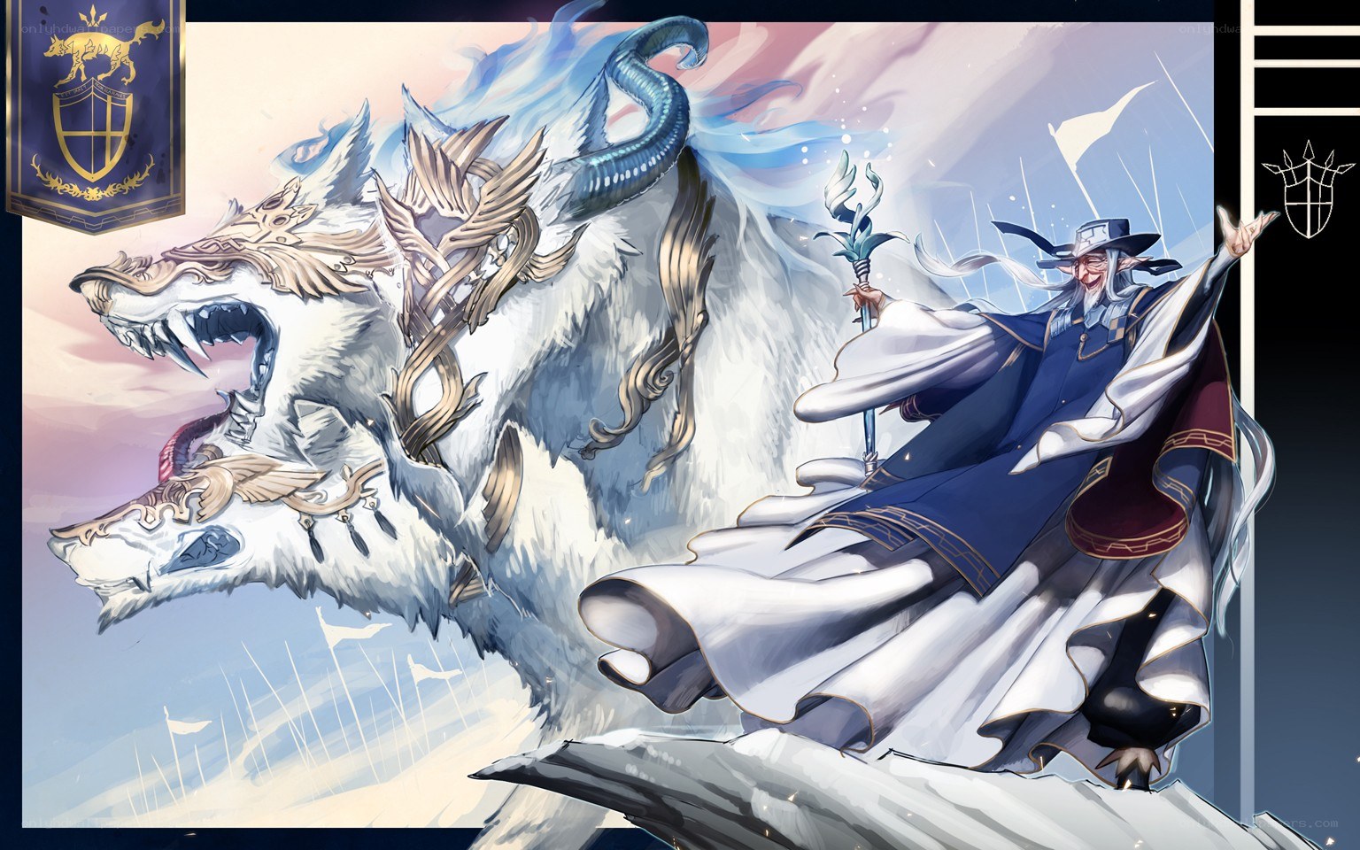 Wizard with a wolf creature