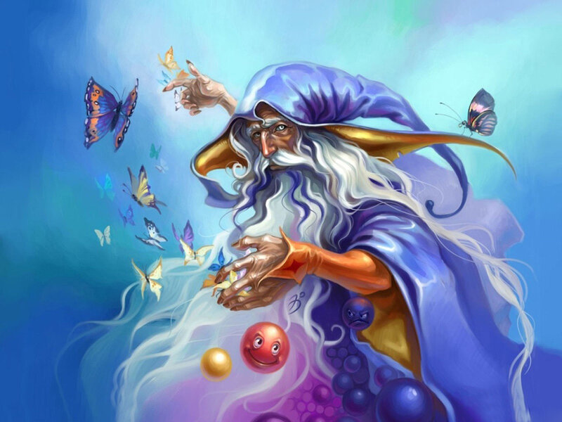 wizard with butterflies