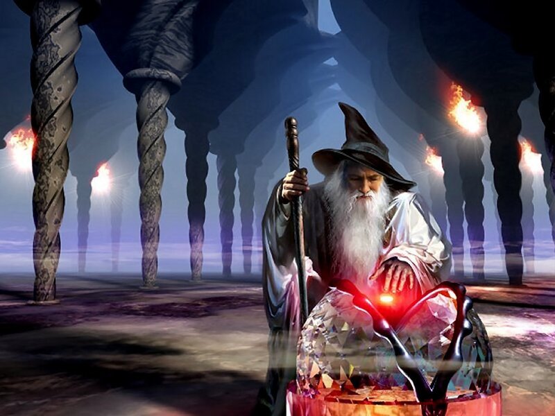 wizard with crystal ball