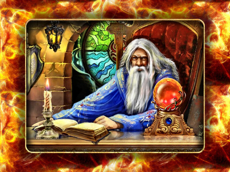 Wizard with Crystal Ball — Blue
