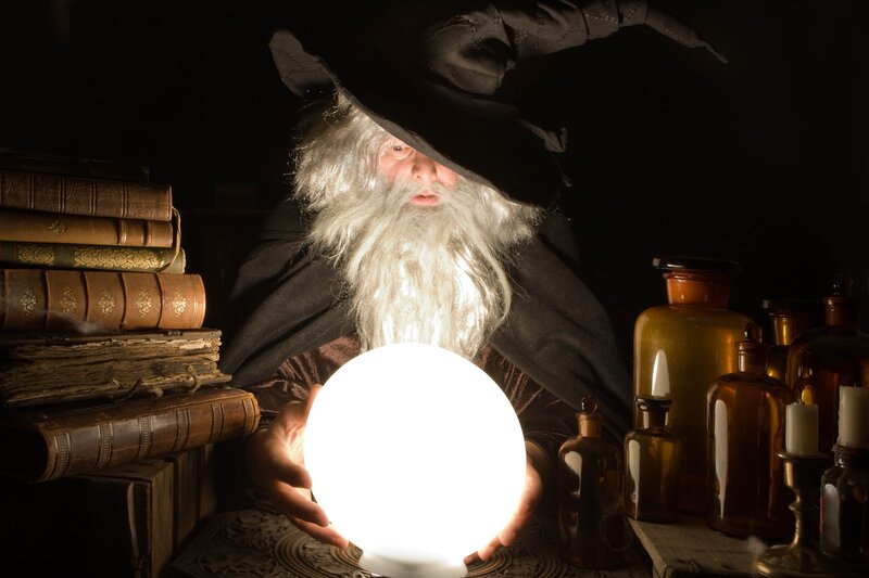 wizard with crystal ball