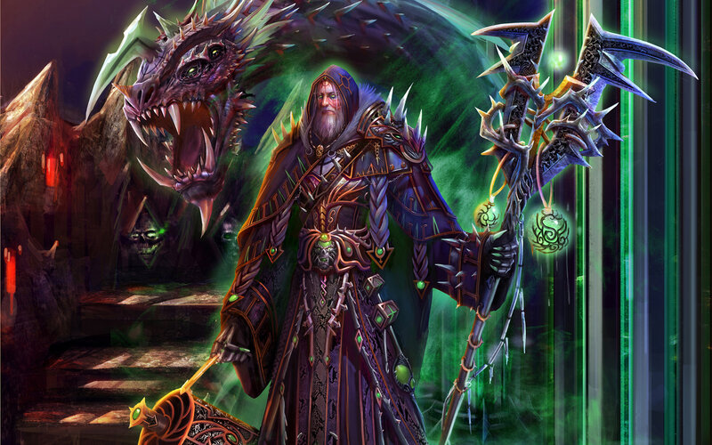 Wizard with Dragon — Green