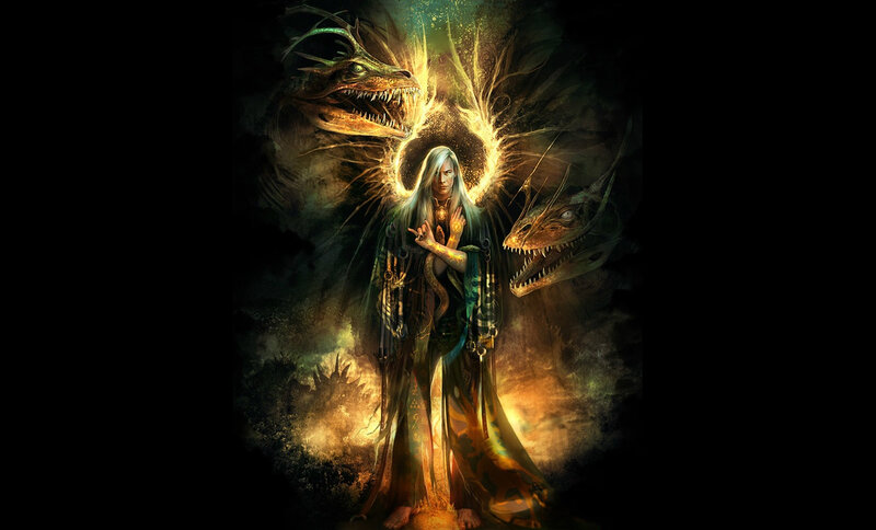 Wizard with Dragons — Black