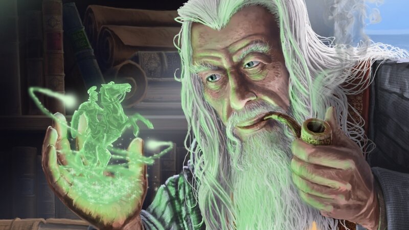 Wizard with Glowing Magic — Green