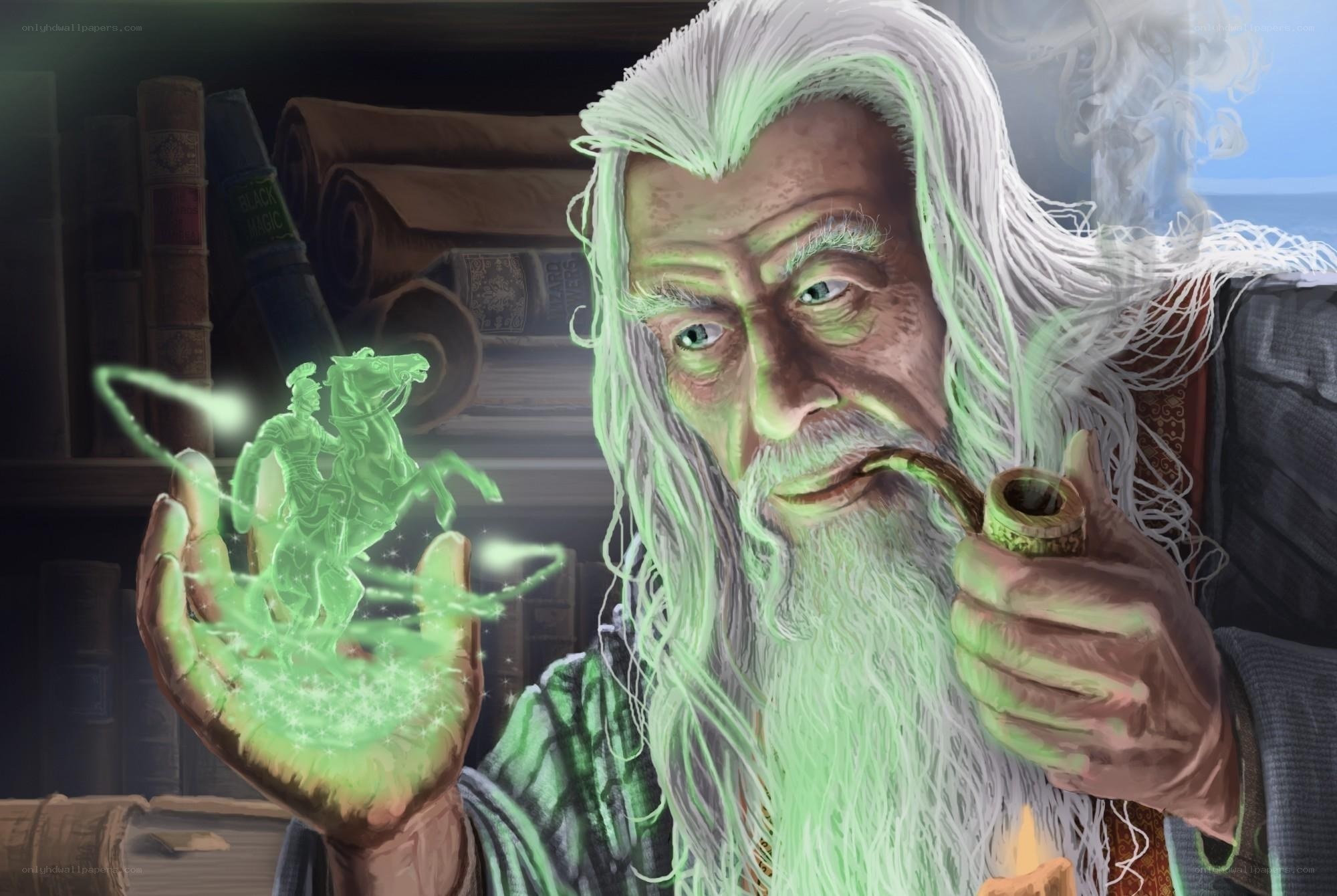 wizard with glowing magic