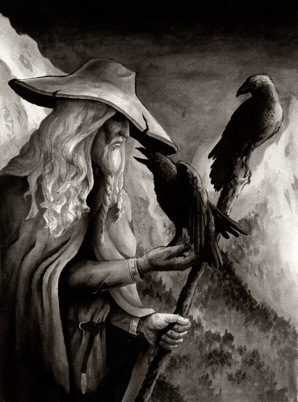 wizard with ravens
