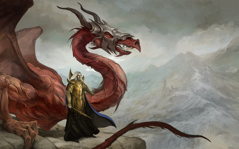 Wizard with Red Dragon