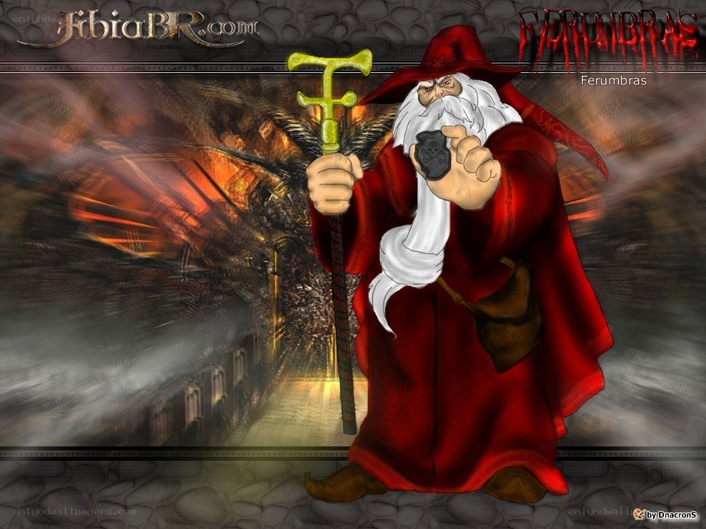 Wizard with staff and amulet