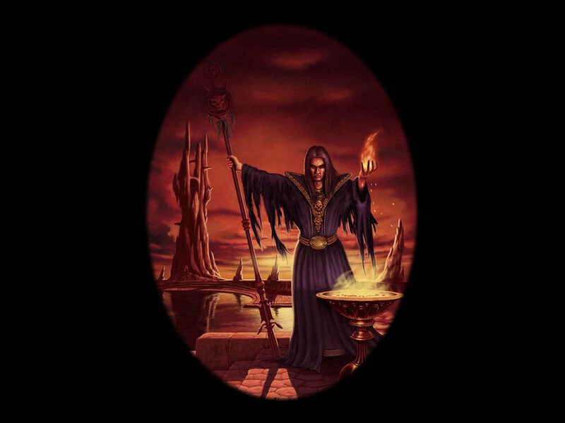 Wizard with Staff and Cauldron
