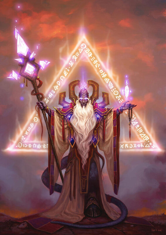 Wizard with Staff and Tail