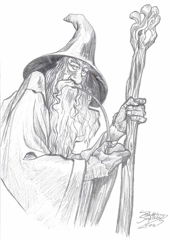 Wizard with Staff — Black