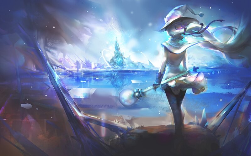 Wizard with Staff — Blue, Dramatic