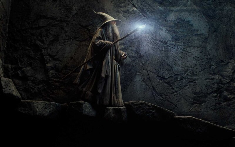 Wizard with Staff — Gray, Dramatic