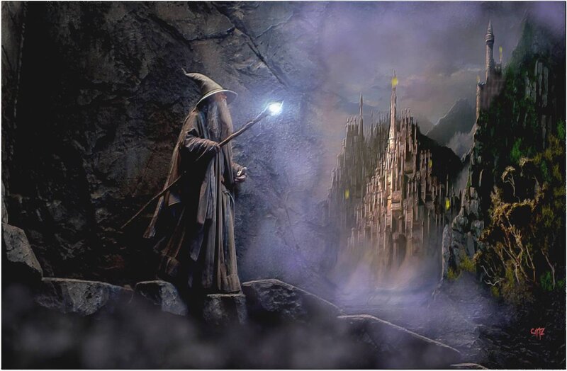 Wizard with Staff — Gray