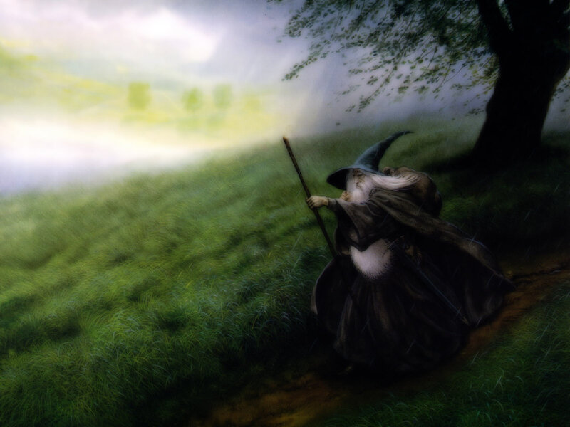 Wizard with Staff — Green