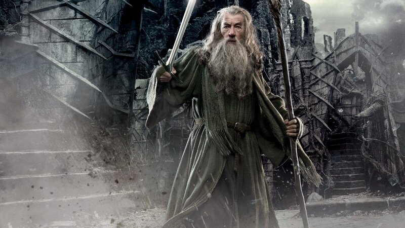 Wizard with Sword and Staff — Green