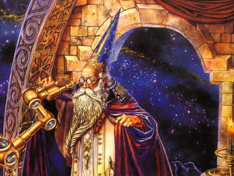 Wizard with Telescope — Blue