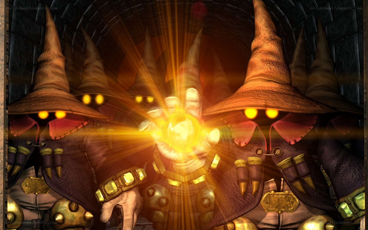 Wizards casting a spell