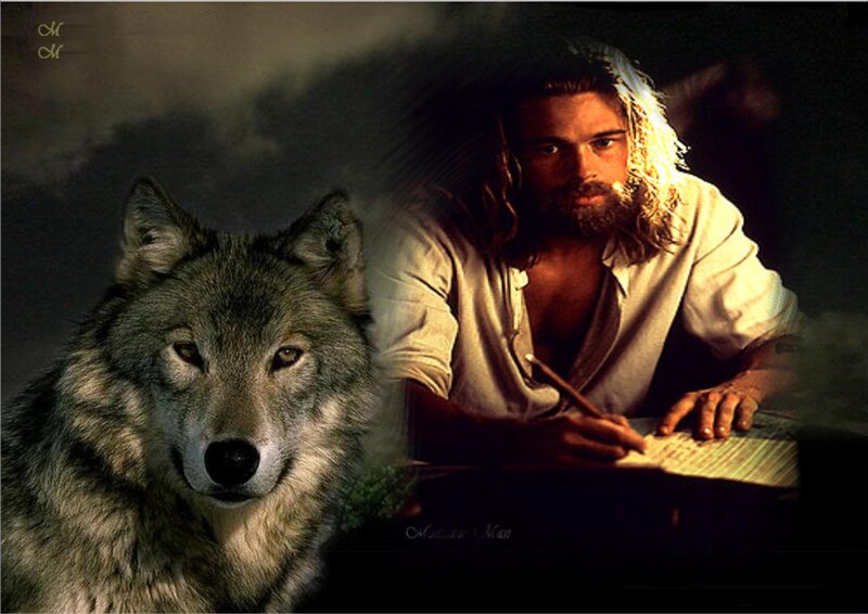 Wolf and Man Writing