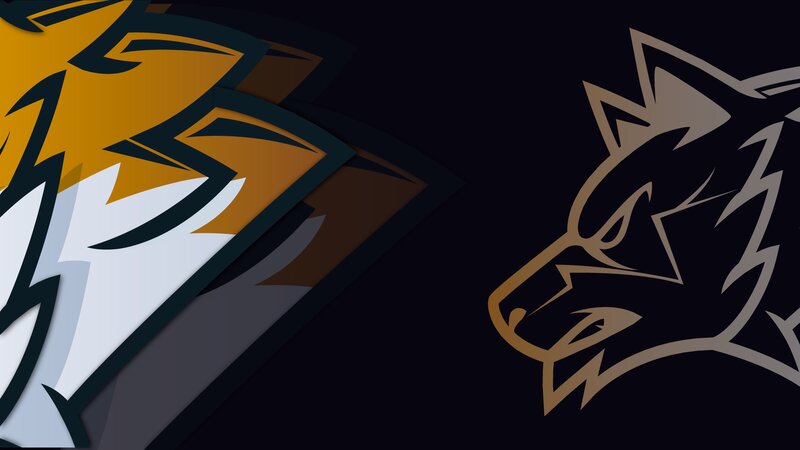 Wolf and Tiger Heads — Black, Dramatic