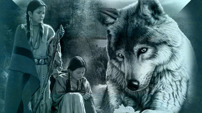 Wolf and Two Girls