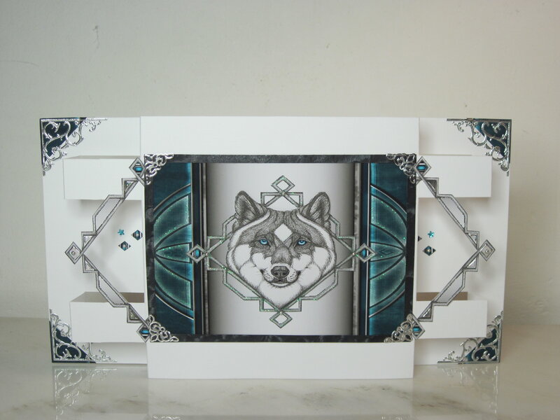 wolf art card