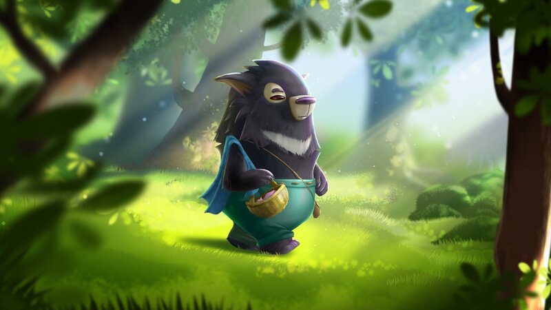 Wolf Character in Forest