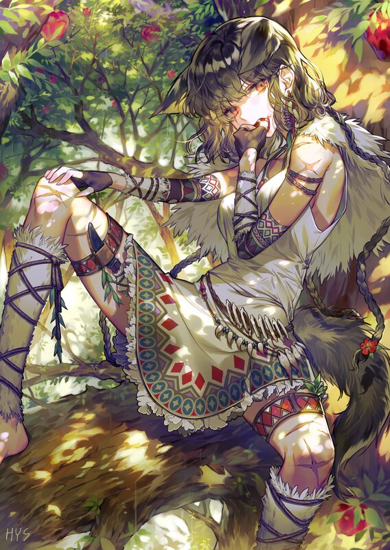 Wolf-eared Girl in Forest
